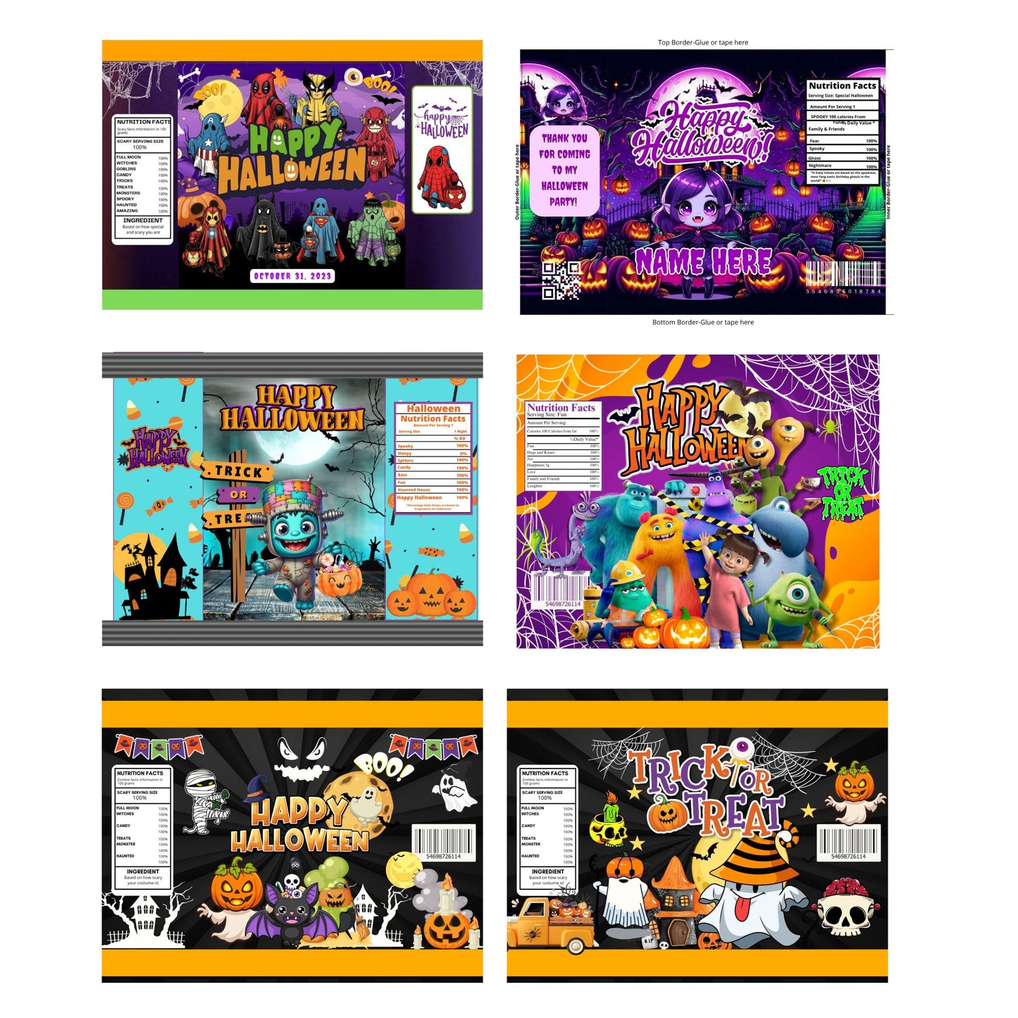 Halloween Chip Bags - Editable Canva Bundle