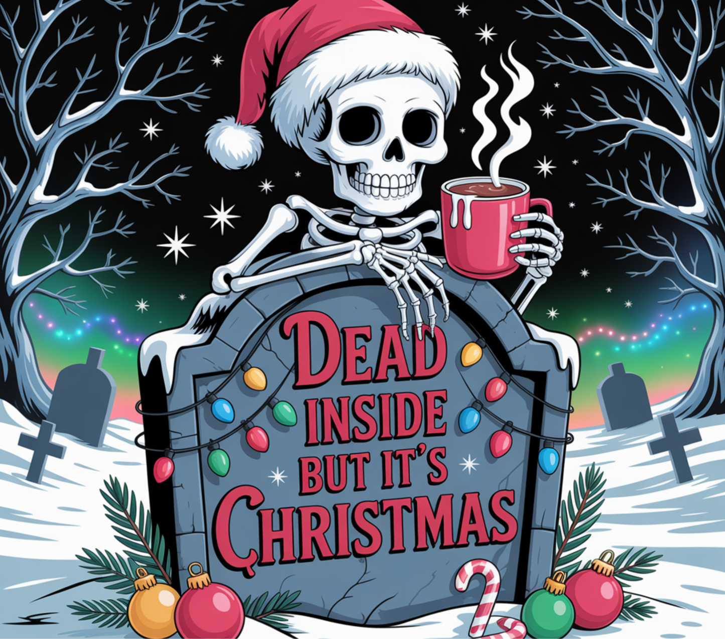 Dead Inside But It’s Christmas Tumbler PNG