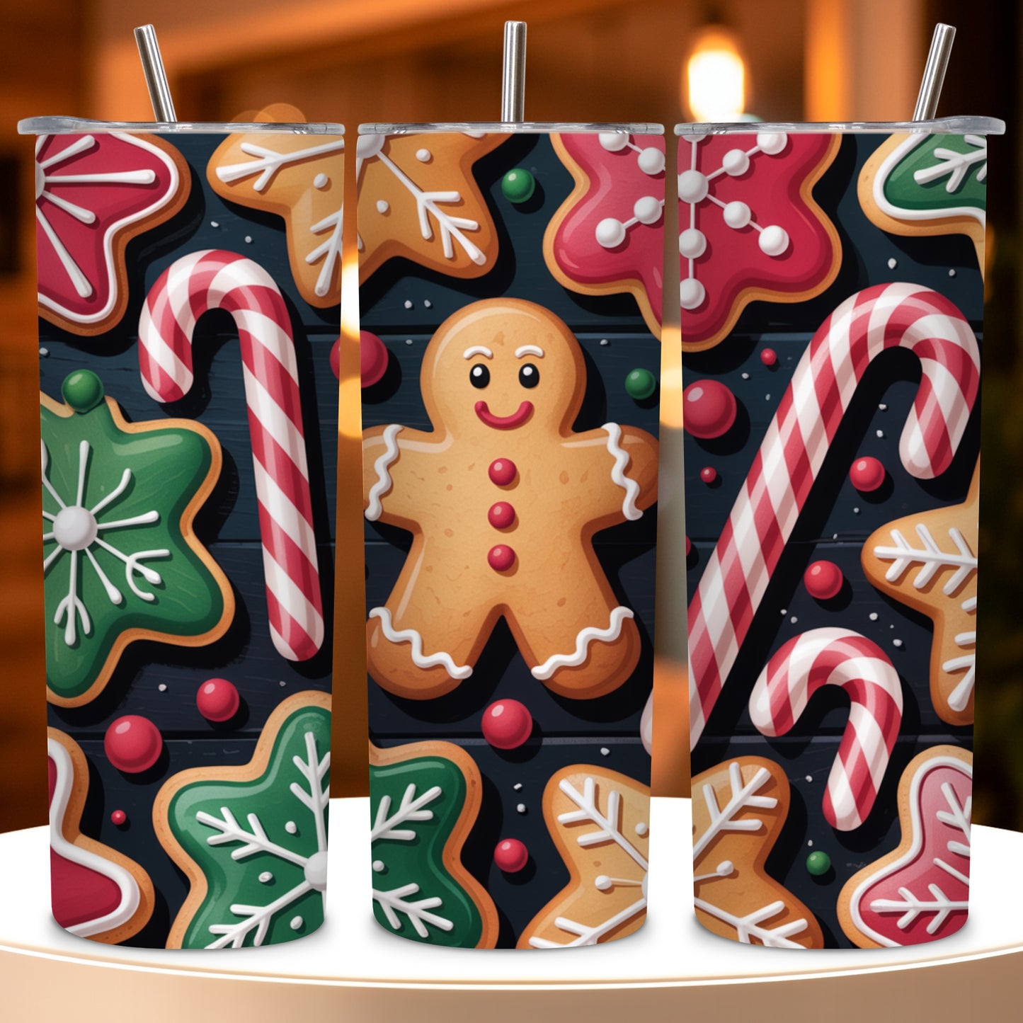Gingerbread Christmas Cookies Tumbler PNG