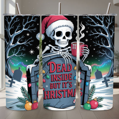 Dead Inside But It’s Christmas Tumbler PNG