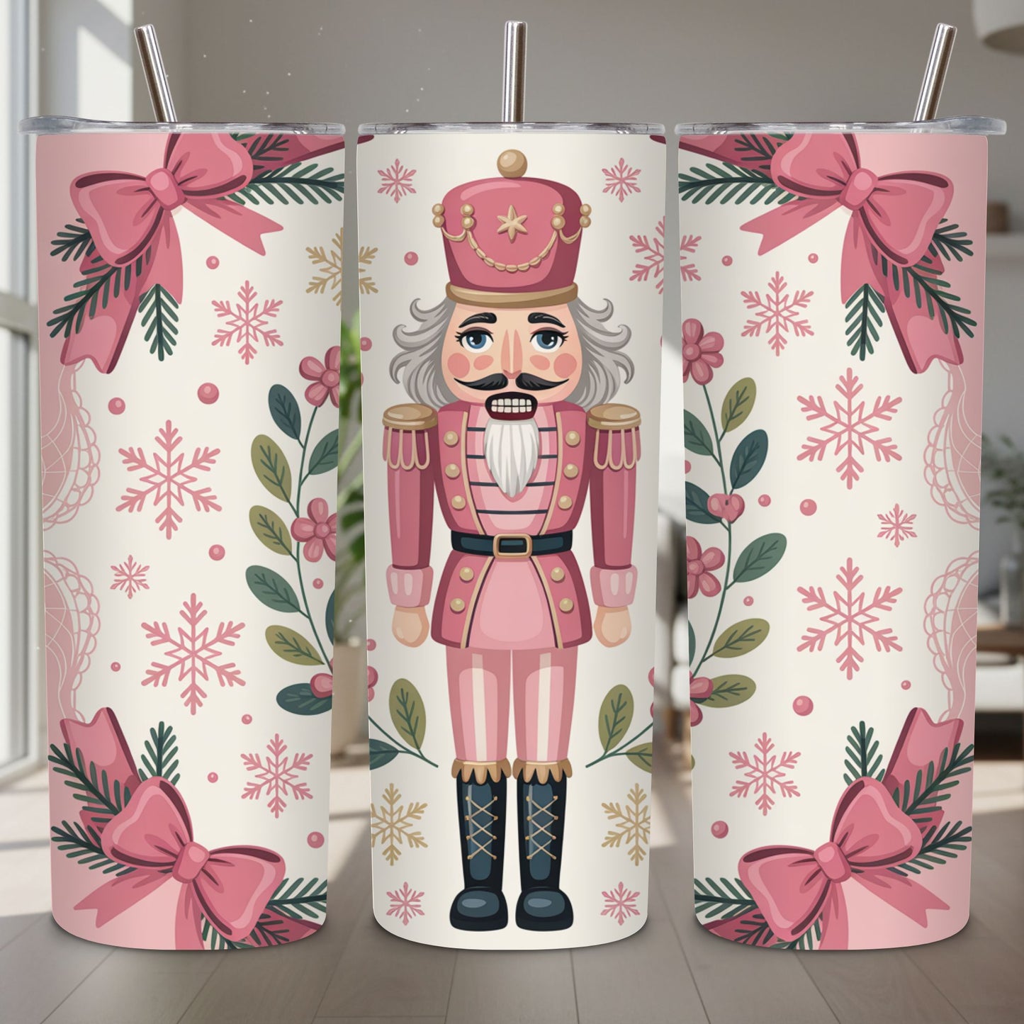 Pink Nutcracker Tumbler Wrap PNG