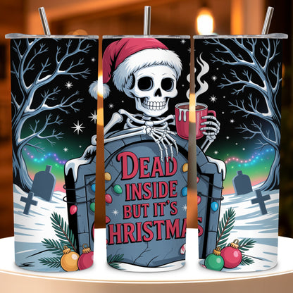 Dead Inside But It’s Christmas Tumbler PNG