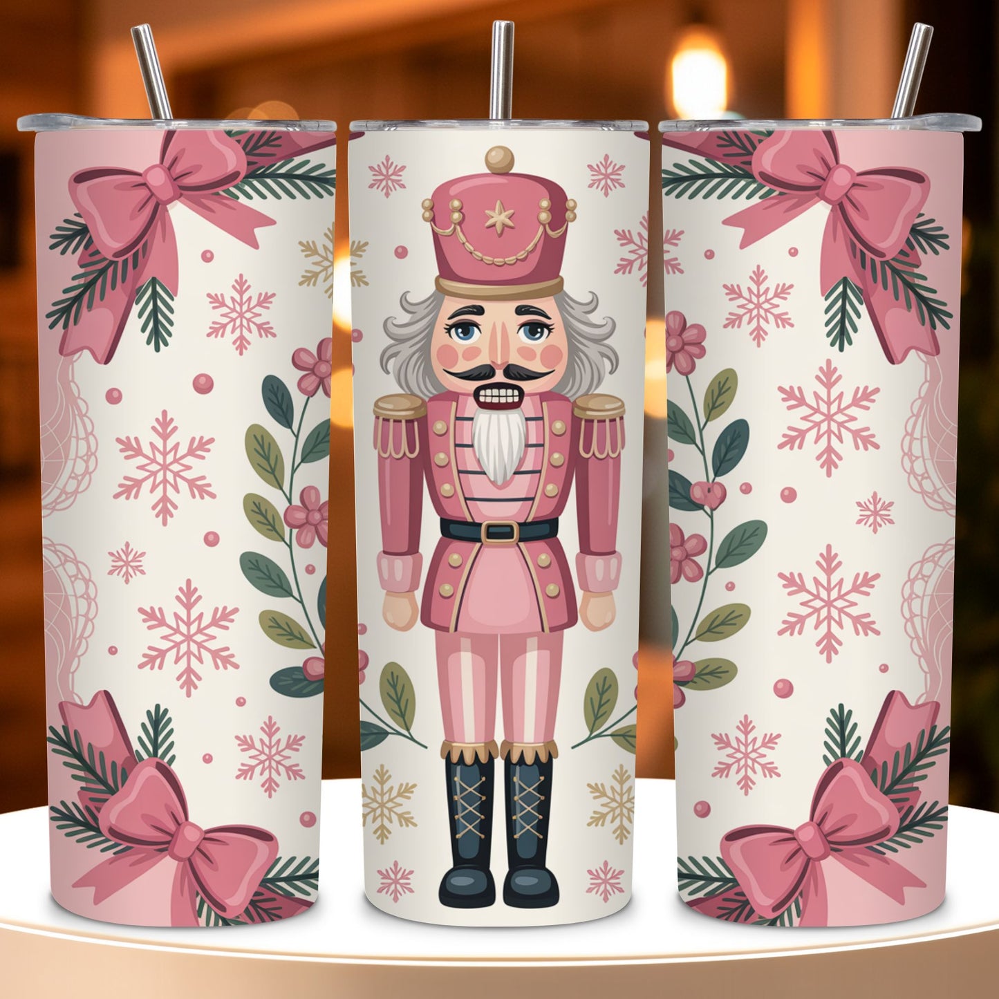 Pink Nutcracker Tumbler Wrap PNG