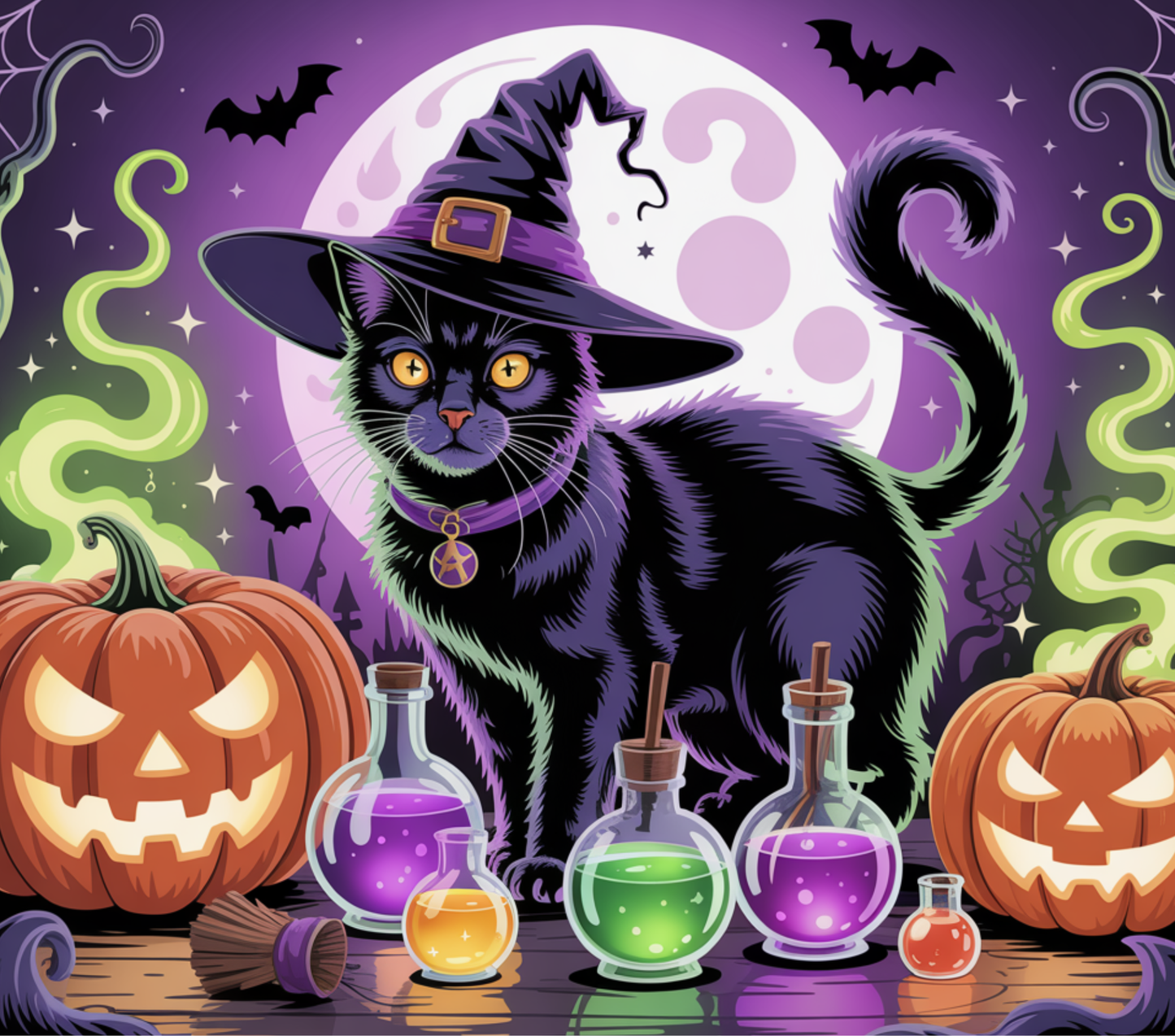 Wicked Cat Halloween Tumbler PNG