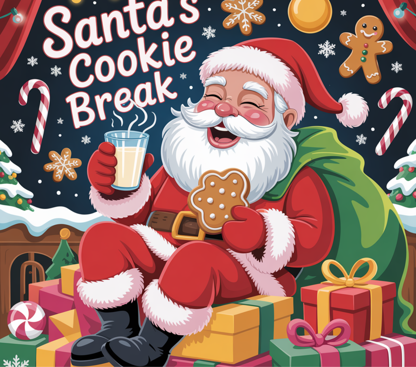 Santa Claus Cookie Break Tumbler PNG