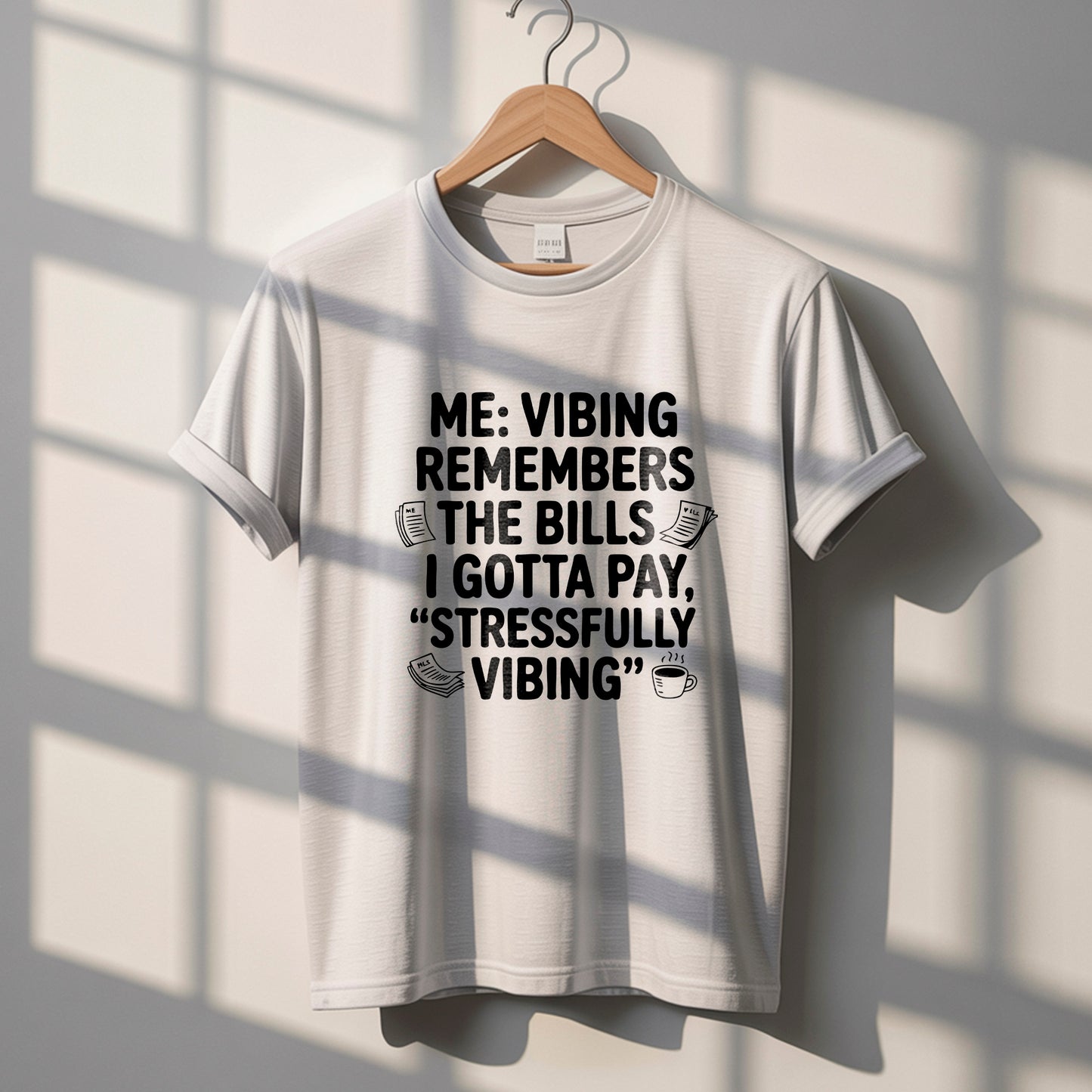 Stressfully Vibing" Funny Sweatshirt Design | PNG