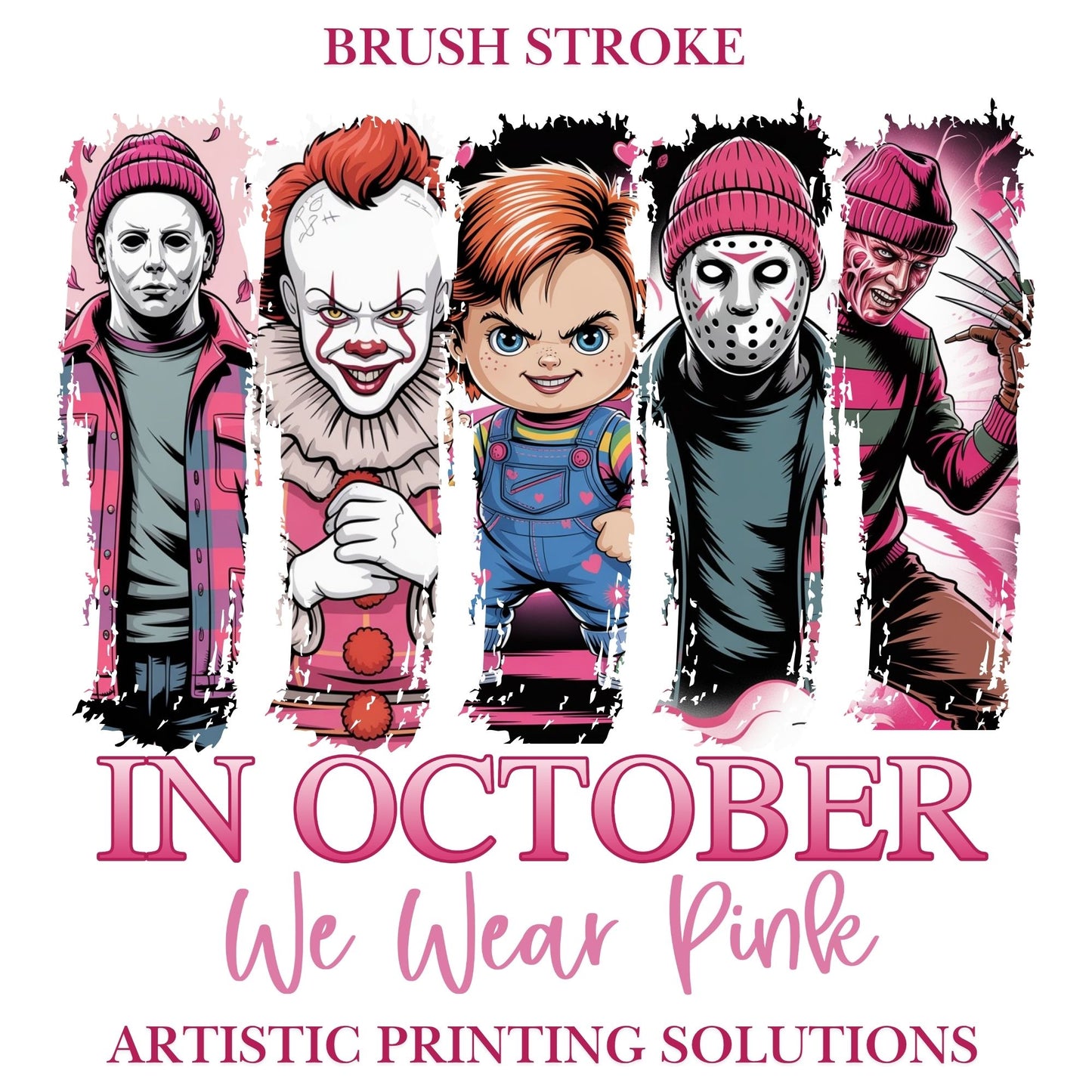 Brush Stroke | Breast Cancer Halloween - Canva Frame
