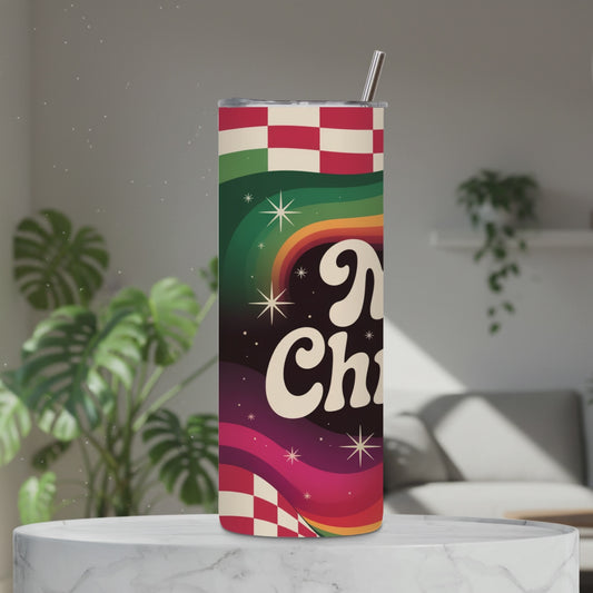 Retro Merry Christmas Tumbler PNG