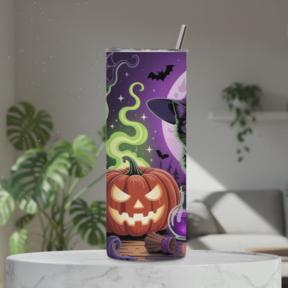 Wicked Cat Halloween Tumbler PNG