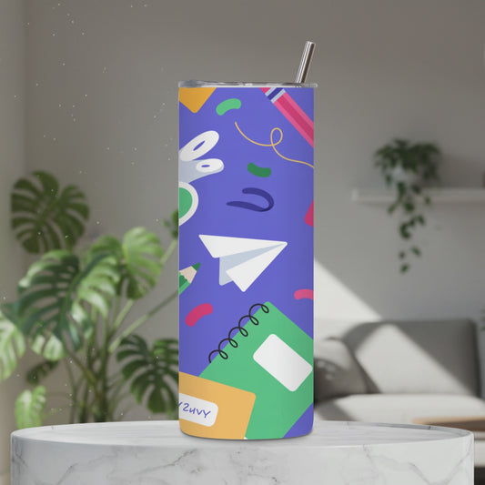 School Supplies Tumbler Wrap PNG